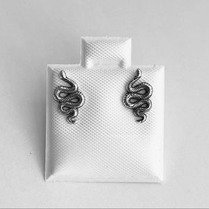 Sterling Silver Snake Earring, Silver Earrings, Stud Earring, Reptile Earring